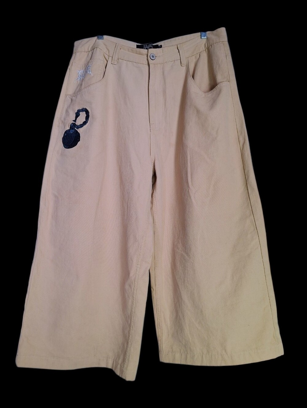 Gloe Mens Baggy Shorts Pants XL Tan Canvas Wide Leg Jeans 37x23 Streetwear